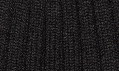 Shop Moncler Virgin Wool Rib Beanie In Black