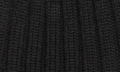 Moncler Ribbed Knit Wool Beanie Turn-up Brim In Black