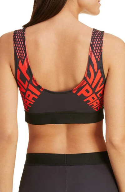 Shop Givenchy Logo Sports Bra In Black/ Red