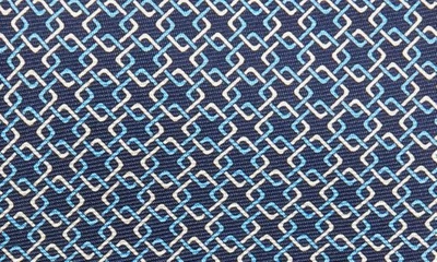 Shop Zegna Ties Quadri Colorati Print Silk Tie In Navy