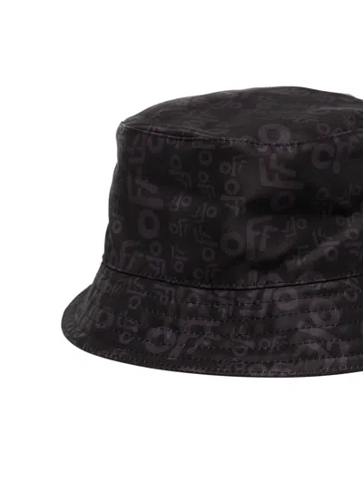 Off-white Logo-print Bucket Hat In Black