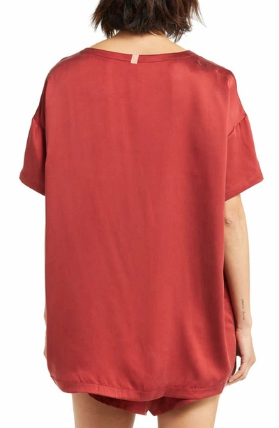 Shop Lunya Washable Silk Short Pajamas In Morana Crimson