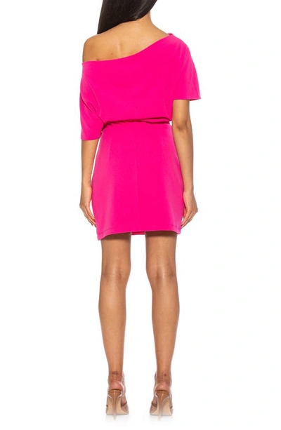 Shop Alexia Admor Suri Draped One-shoulder Minidress In Hot Pink