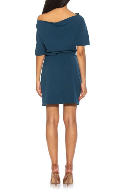 Alexia Admor Suri Draped One-shoulder Minidress In Lapis
