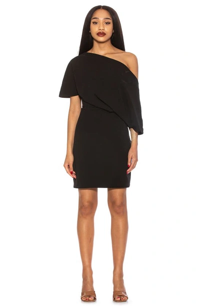 Shop Alexia Admor Suri Draped One-shoulder Minidress In Black
