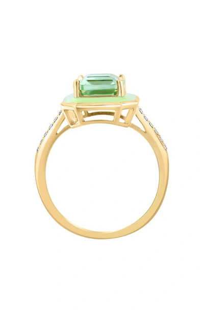 Shop Effy 14k Gold Prasiolite & Diamond Ring In Green