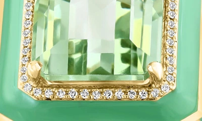 Effy 14k Yellow Gold Diamond Green Amethyst Ring In Green
