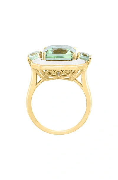 Shop Effy 14k Yellow Gold Diamond Prasiolite Ring In Green
