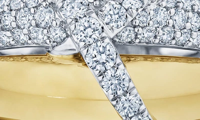 Shop Kwiat Xo Diamond Stack Ring In Two Tone White/ Yellow Gold