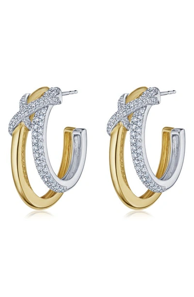 Shop Kwiat Xo Diamond Hoop Earrings In Two Tone White/ Yellow Gold