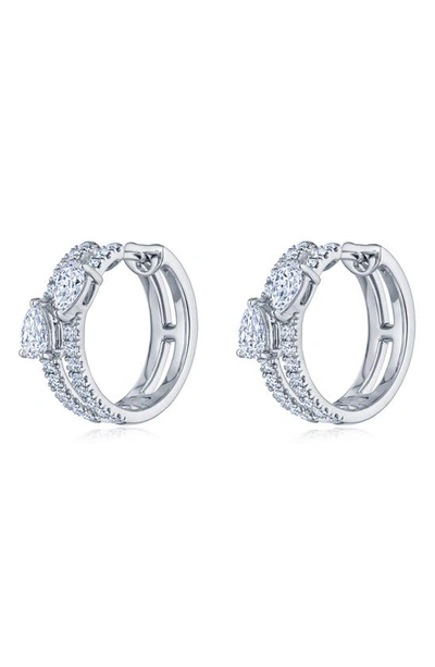 Shop Kwiat Duet Diamond Double Huggie Hoop Earrings In White Gold