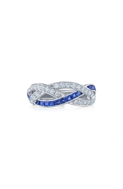 Shop Kwiat Splendor Woven Diamond & Sapphire Ring In White Gold