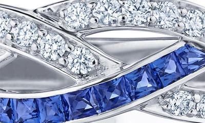 Shop Kwiat Splendor Woven Diamond & Sapphire Ring In White Gold