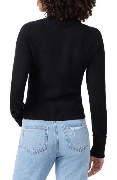 Shop Paige Cherise Cutout Turtleneck Wool Blend Sweater In Black