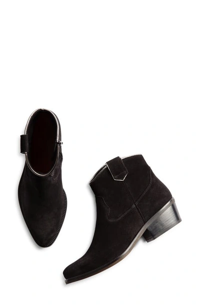 Penelope Chilvers Cassidy Suede Cowboy Boot In Black