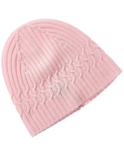 Shop Phenix Ribbed Cable Cashmere Beanie In Pink