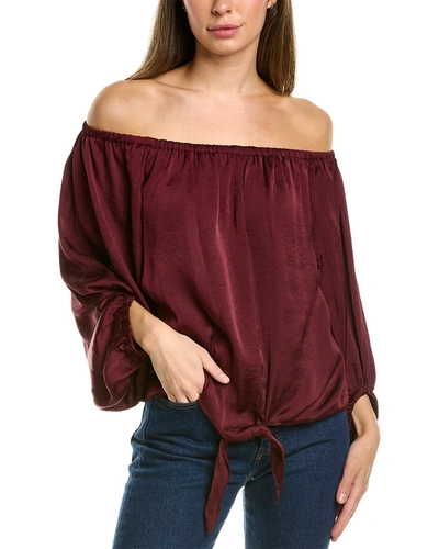 Shop Vince Camuto Off-the-shoulder Blouse In Red