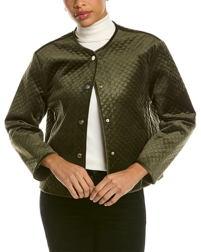 Shop Anne Klein Quilted Jacket In Green