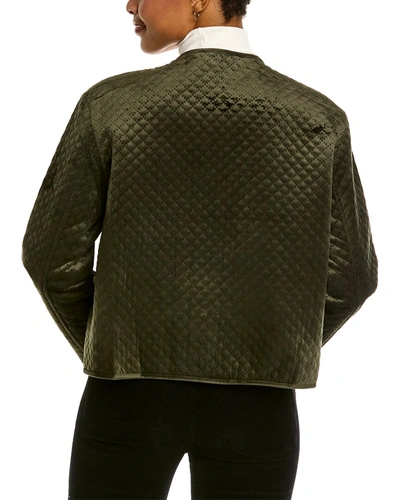 Shop Anne Klein Quilted Jacket In Green