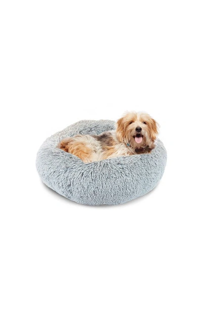 Shop Precious Tails Super Lux Shaggy Faux Fur Pet Bed In Ice Gray
