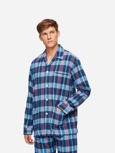 Shop Derek Rose Men's Classic Fit Pyjamas Kelburn 29 Brushed Cotton Multi
