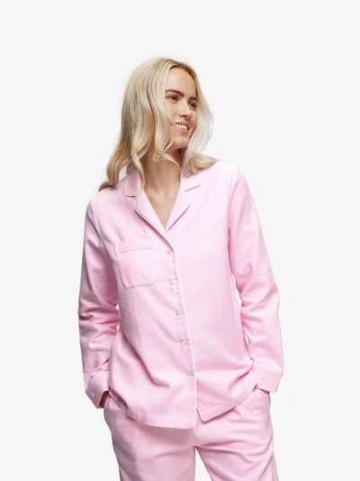 Shop Derek Rose Women's Pyjamas Kelburn 32 Brushed Cotton Pink