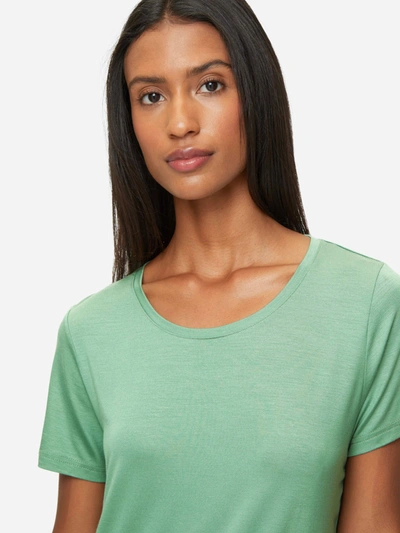 Shop Derek Rose Women's T-shirt Lara Micro Modal Stretch Sage Green