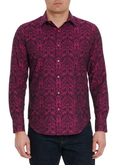 Shop Robert Graham Highland Long Sleeve Button Down Shirt In Burgundy