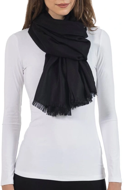 Shop Amicale Solid Pashmina Scarf In Black
