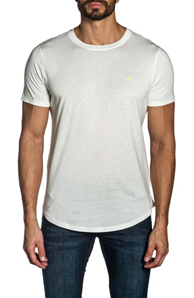Shop Jared Lang Peruvian Cotton Crewneck T-shirt In White