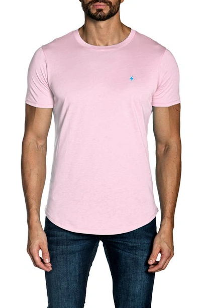 Shop Jared Lang Crewneck Cotton T-shirt In Pastel Pink