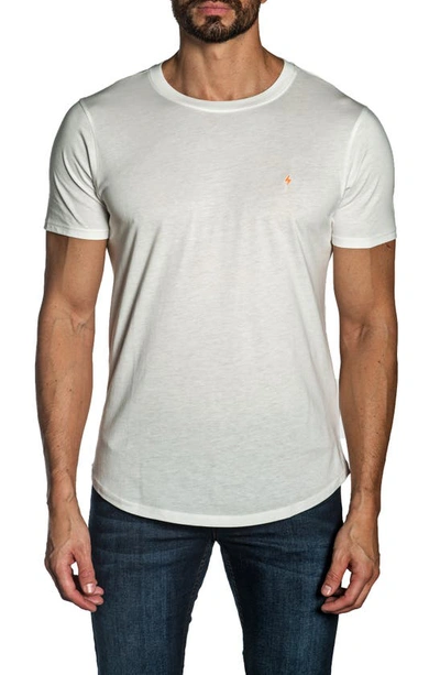 Shop Jared Lang Short Sleeve Cotton T-shirt In Off White
