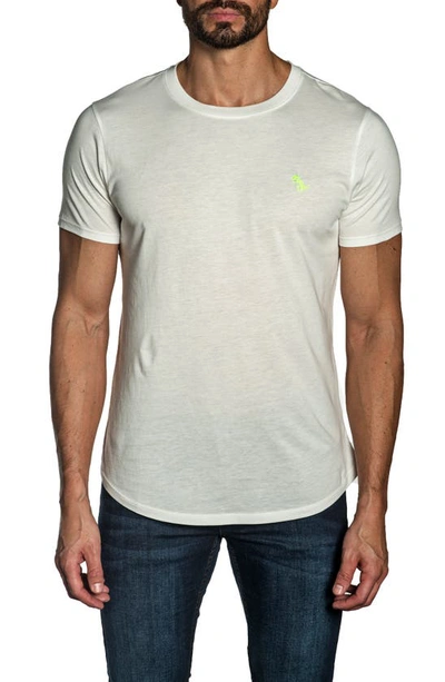 Shop Jared Lang Peruvian Cotton Crewneck T-shirt In White