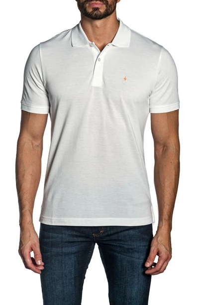Shop Jared Lang Cotton Knit Polo In Off White