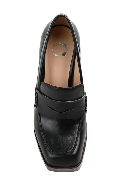 Journee Collection Ezzey Platform Penny Loafer Pump In Black