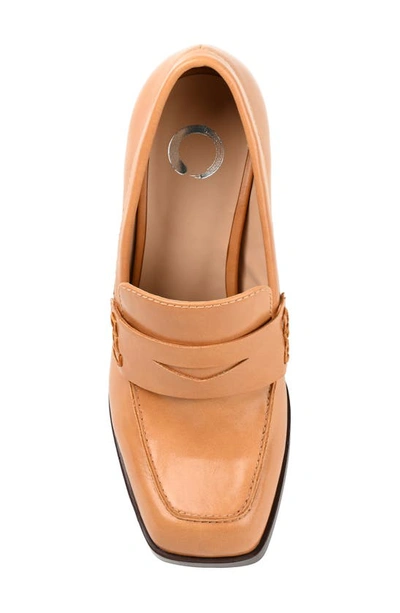 Journee Collection Women's Ezzey Block Heel Loafers In Tan