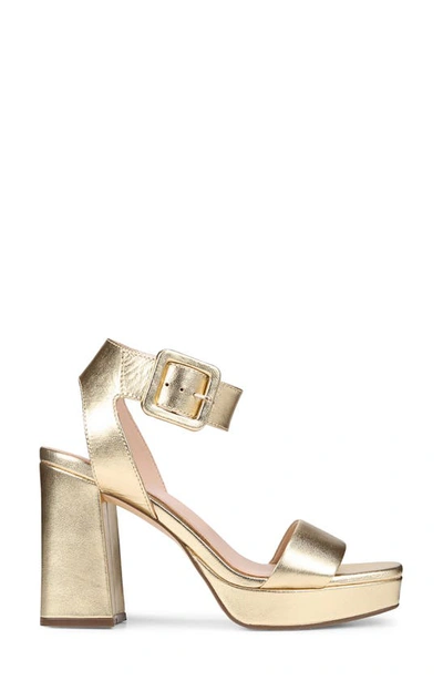 Shop 27 Edit Naturalizer Jaselle Platform High Heel Sandal In Dark Gold Metallic Leather