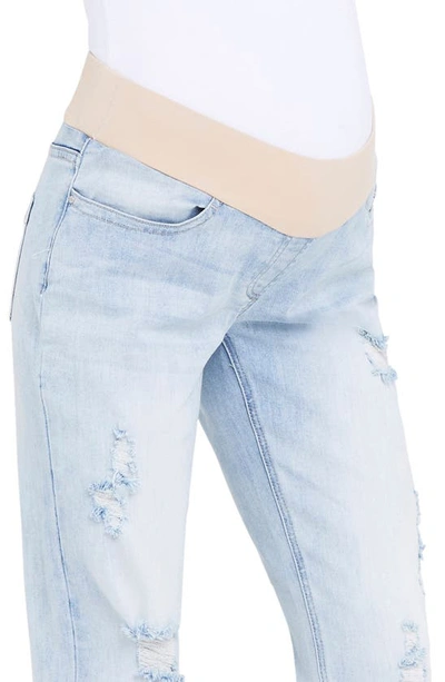 Shop Ripe Maternity Baxter Ripped Maternity Boyfriend Jeans In Clean Fade