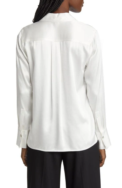 Shop Rails Andrea Satin Button-up Shirt In Ivory