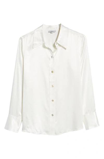 Shop Rails Andrea Satin Button-up Shirt In Ivory