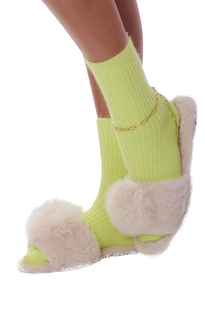 Shop High Heel Jungle Cashmere Blend Cloud Socks In Pistachio