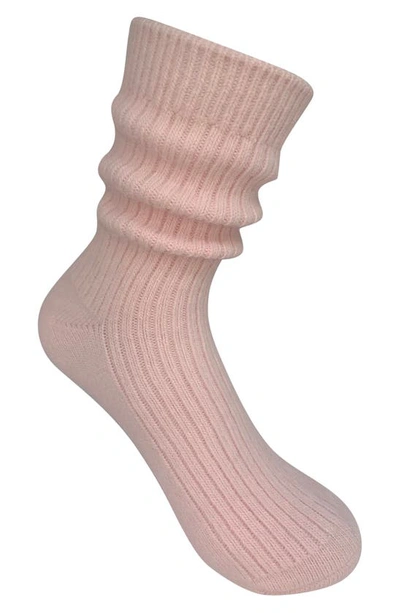 Shop High Heel Jungle Cashmere Blend Cloud Socks In Baby Pink