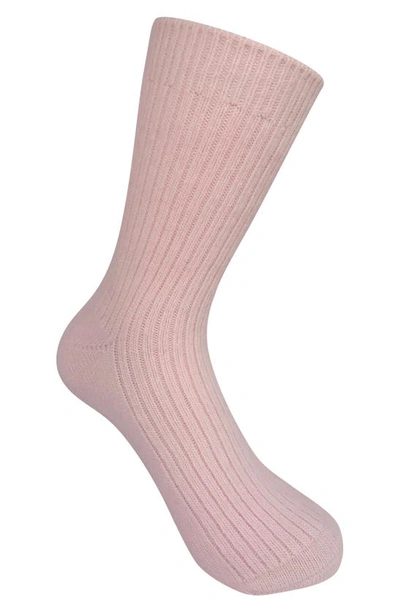 High Heel Jungle Cashmere Blend Crew Socks In Baby Pink