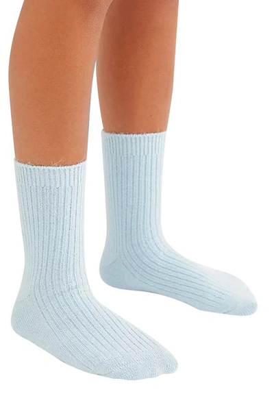 Shop High Heel Jungle Cashmere Blend Cloud Socks In Powder Blue