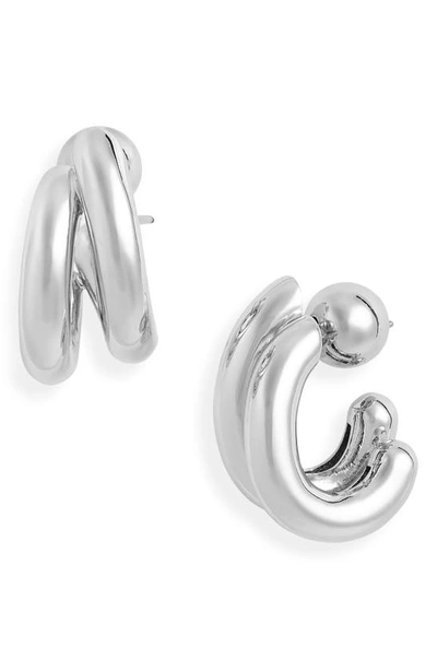 Shop Jenny Bird Florence Hoop Earrings In High Polish Silver