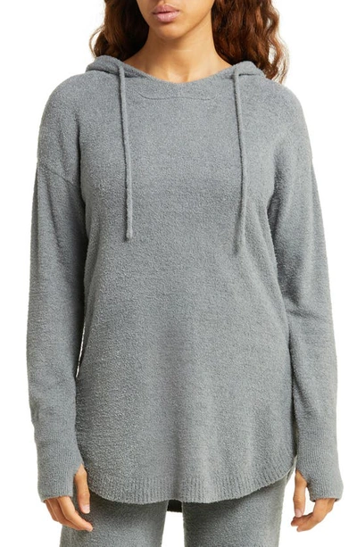 Shop Barefoot Dreams Shirttail Hoodie In Steel