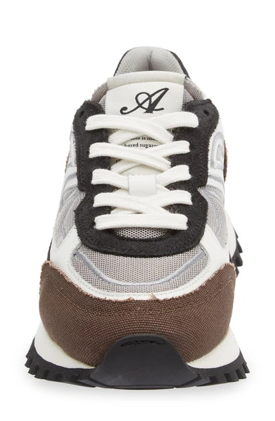 Shop Axel Arigato Sonar Mixed Media Sneaker In Brown/ Grey