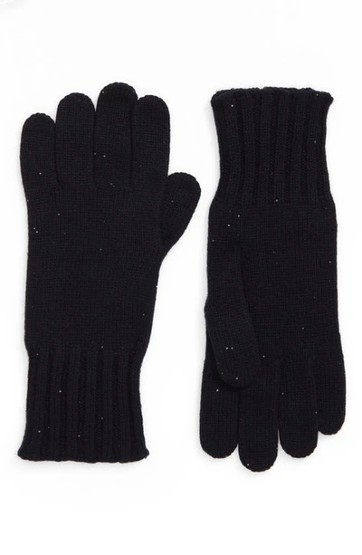 Shop Loro Piana Stella Cashmere & Silk Blend Gloves In Blue Navy