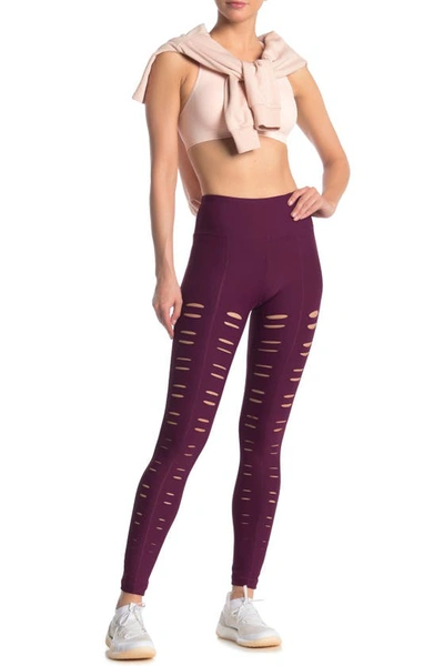 Shop 90 Degree By Reflex Missy Front Vent Leggings In Ruby Shade