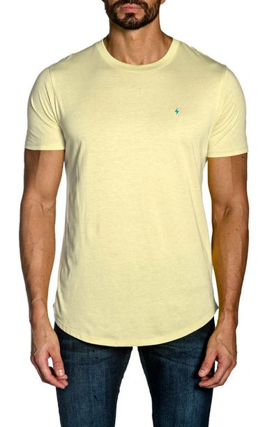 Shop Jared Lang Peruvian Cotton Crewneck T-shirt In Pastel Yellow